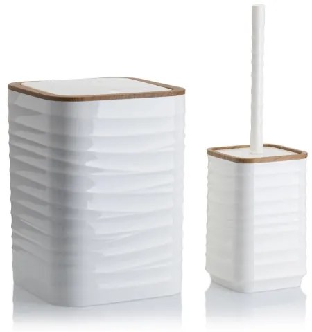 Set de baie WAVE 5 buc. alb/maro