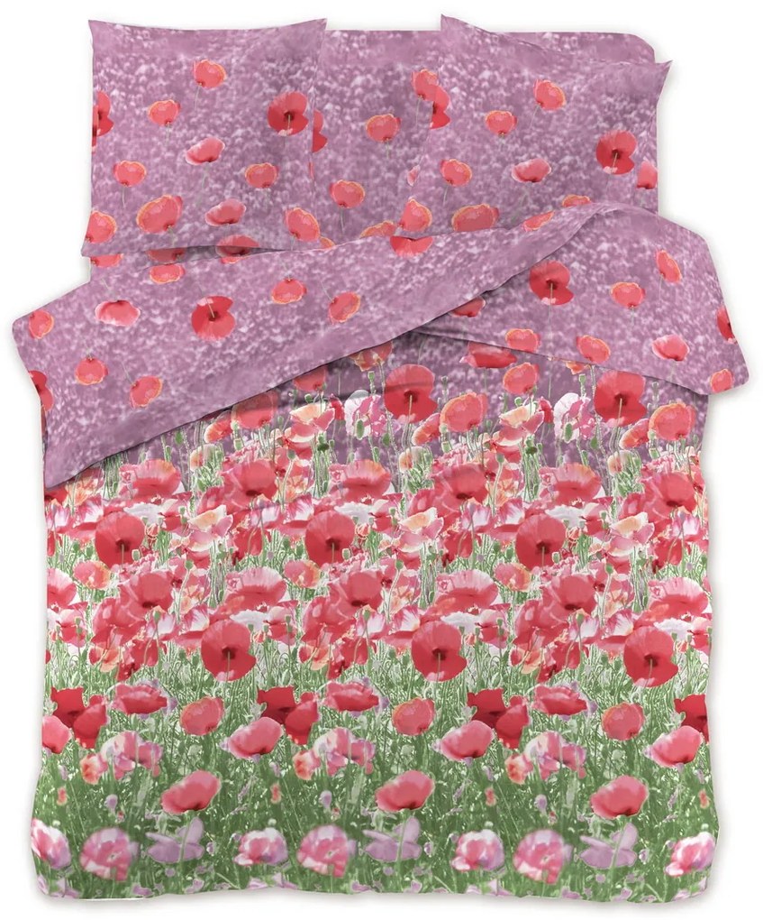 Lenjerie de pat din microfibra Culoare rosie, MACI