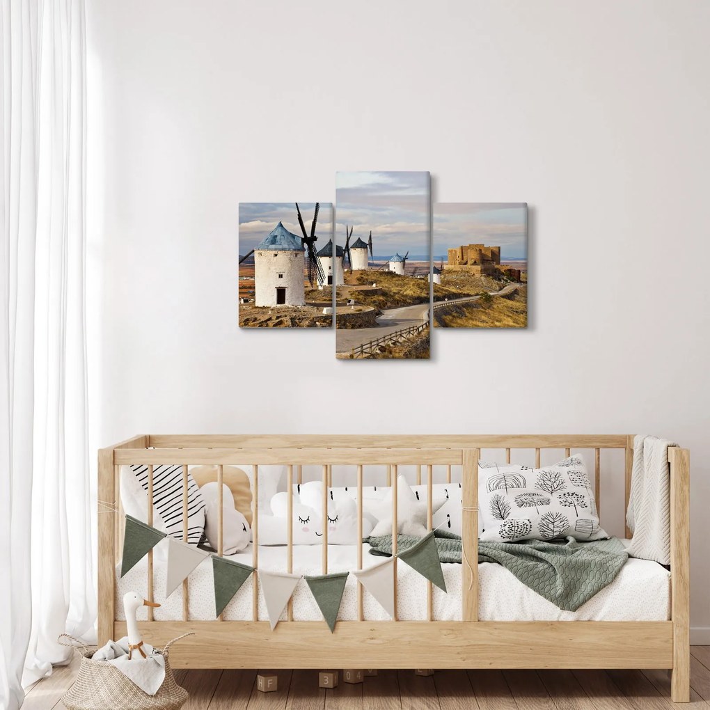 Tablou - Morile de vânt din Consuegra, Spania (90x60 cm)