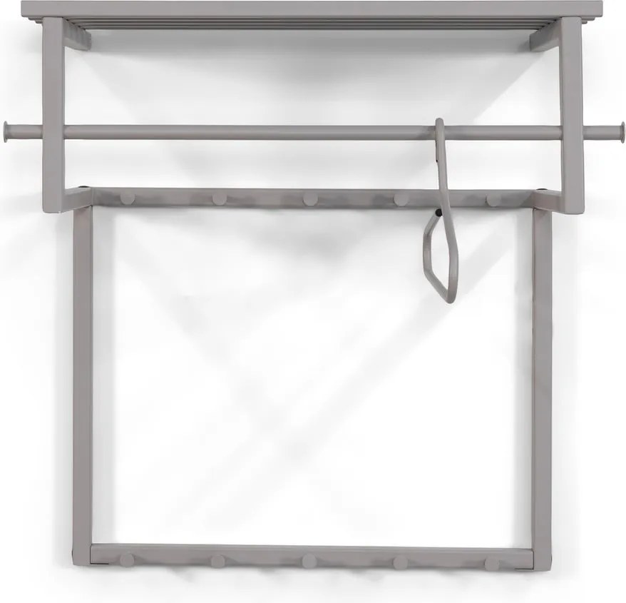 Cuier de perete taupe cu raft din metal 76 cm Rizzoli – Spinder Design