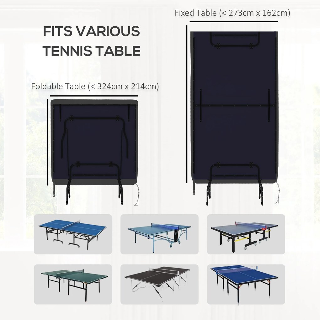 SPORTNOW Husă Protecție Masa Ping-Pong 2.8m x 1.5m, Rezistentă la Apă/UV, pentru Mese Pliabile/Fixe | Aosom Romania