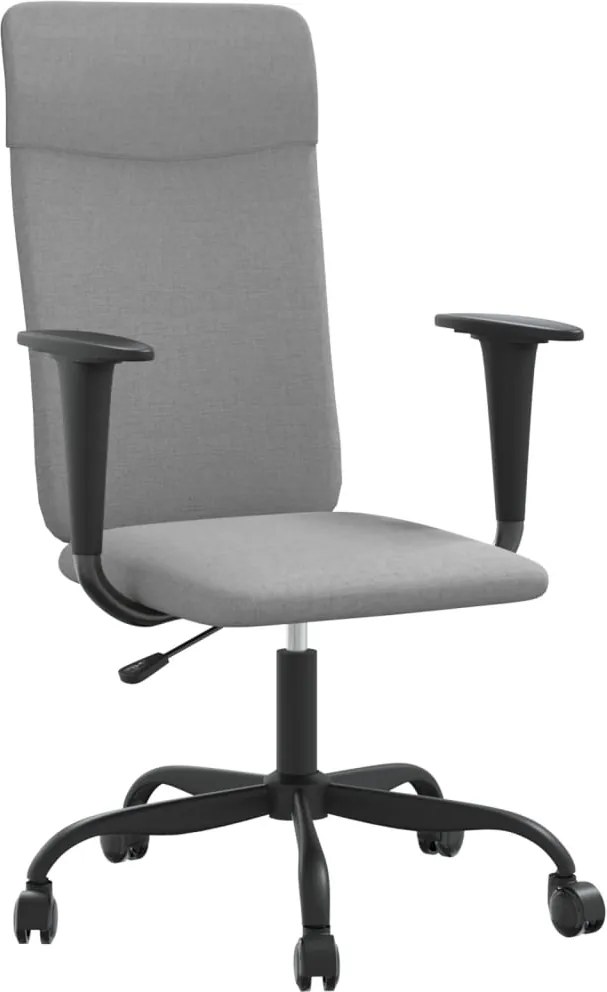vidaXL Scaun de birou reglabil în înălțime, gri deschis, textil