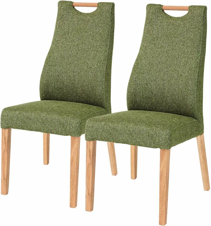 Set de 2 scaune Spofford tesatura/lemn stejar, verde maslina, 47 x 104 x 44 cm