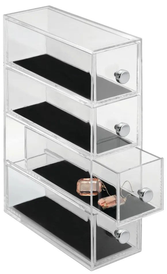 Organizator cu 4sertare iDesign Clarity, înălțime 25,5 cm