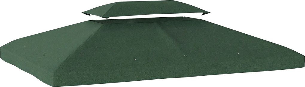 Outsunny Husă de Schimb 4x3 m cu Acoperiș Dublu, Orificii de Scurgere și Protecție UV, Doar Husa, NU Include Cadru, Verde | Aosom Romania