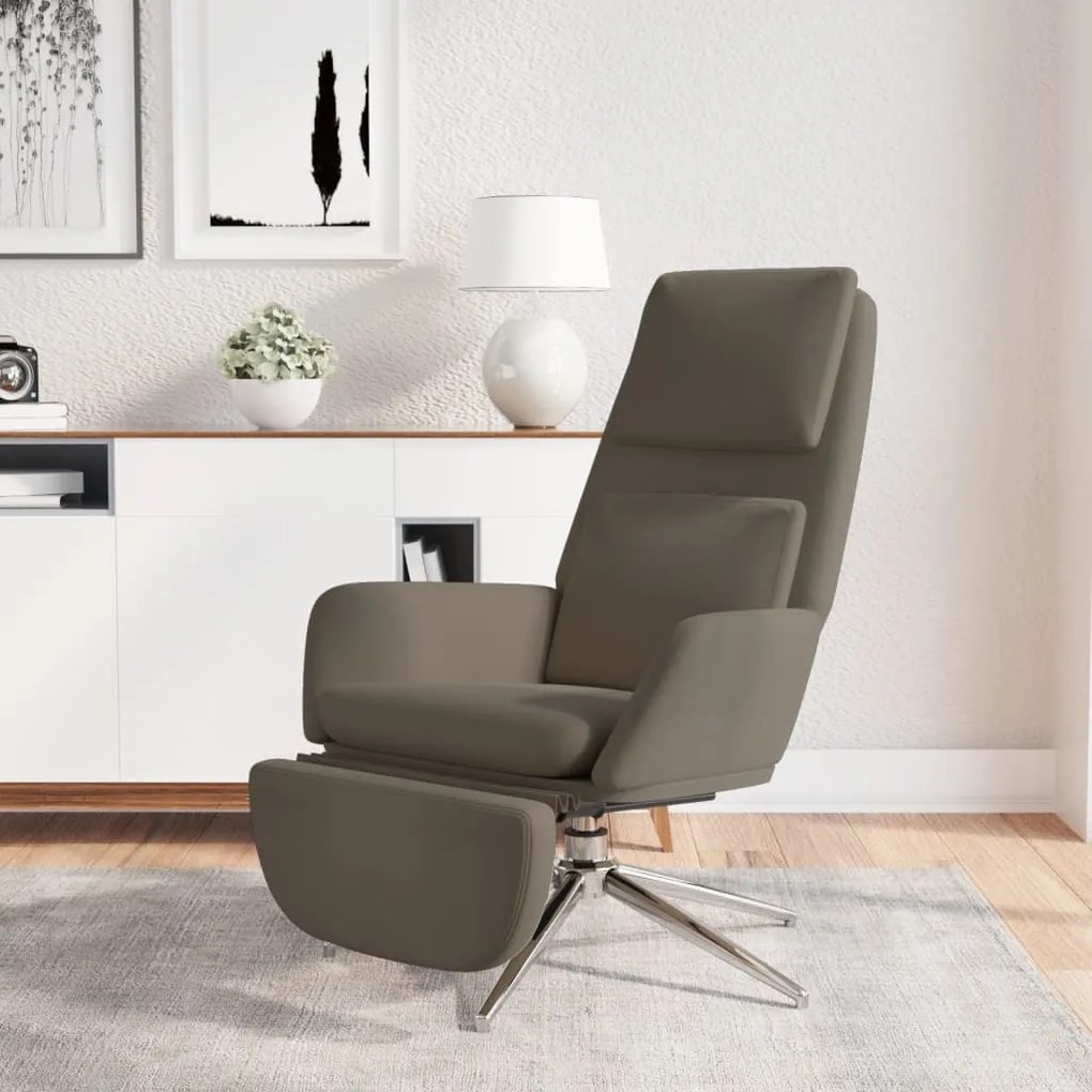 3097788 vidaXL Scaun de relaxare suport pentru picioare gri închis microfibră