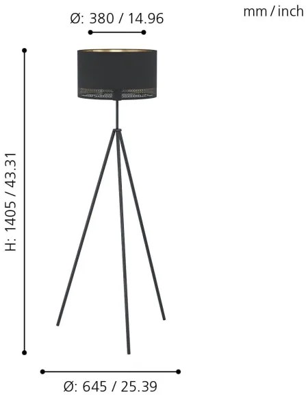 Eglo 99279 - Lampadar ESTEPERRA 1xE27/40W/230V