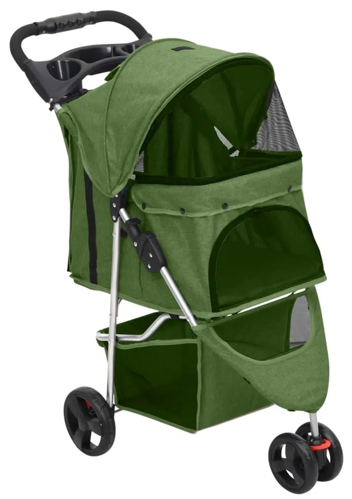 vidaXL Cărucior pliabil pentru câini verde 80x46x98 cm țesătură Oxford