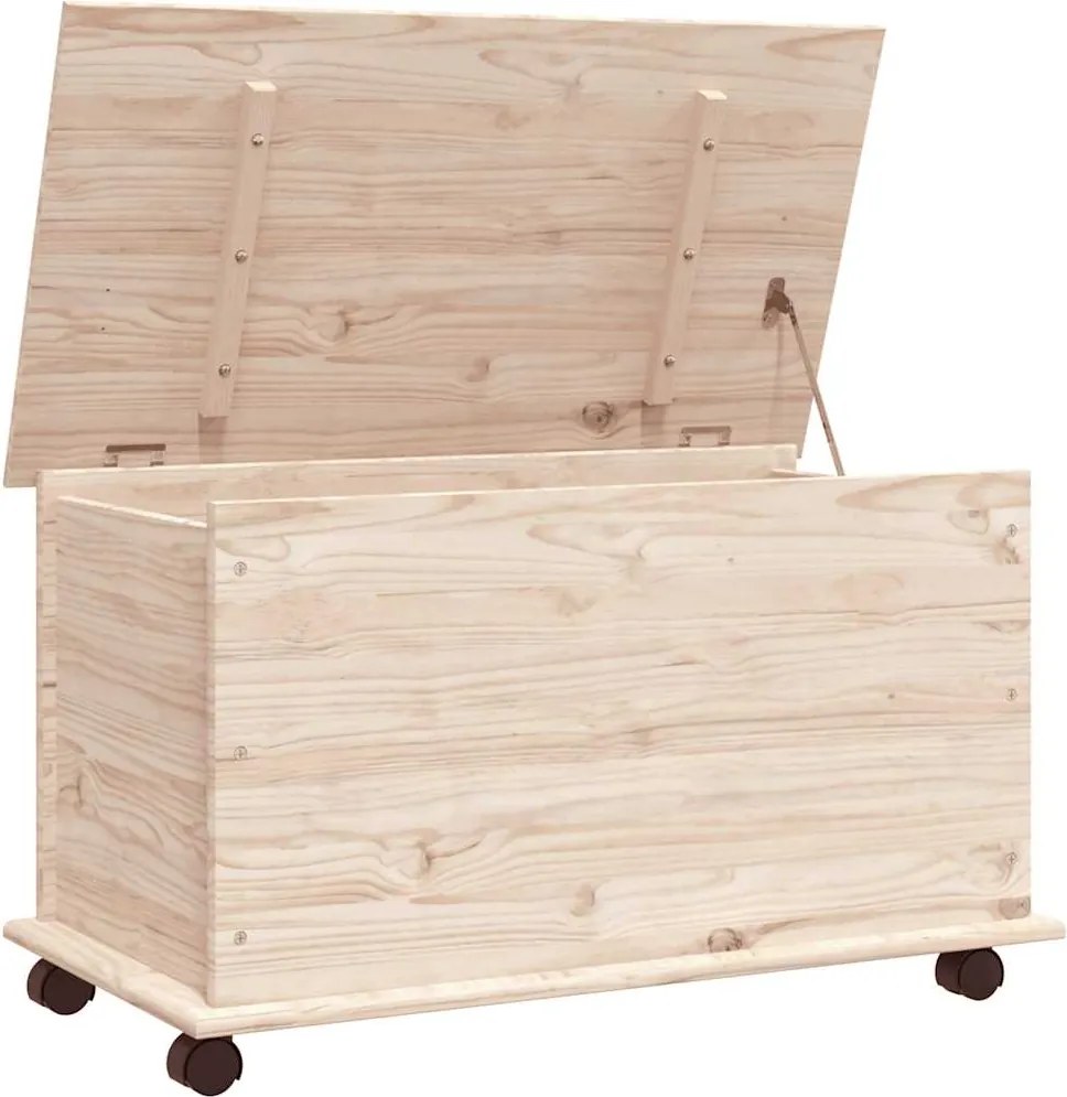 vidaXL Cufăr de depozitare cu roți „ALTA” 73x39,5x43 cm lemn masiv pin