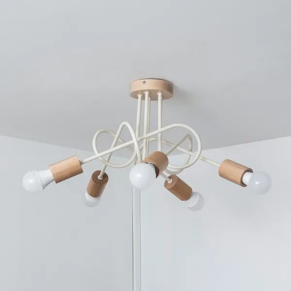 Lustră aplicată OXFORD 5xE27/15W/230V pin/crem