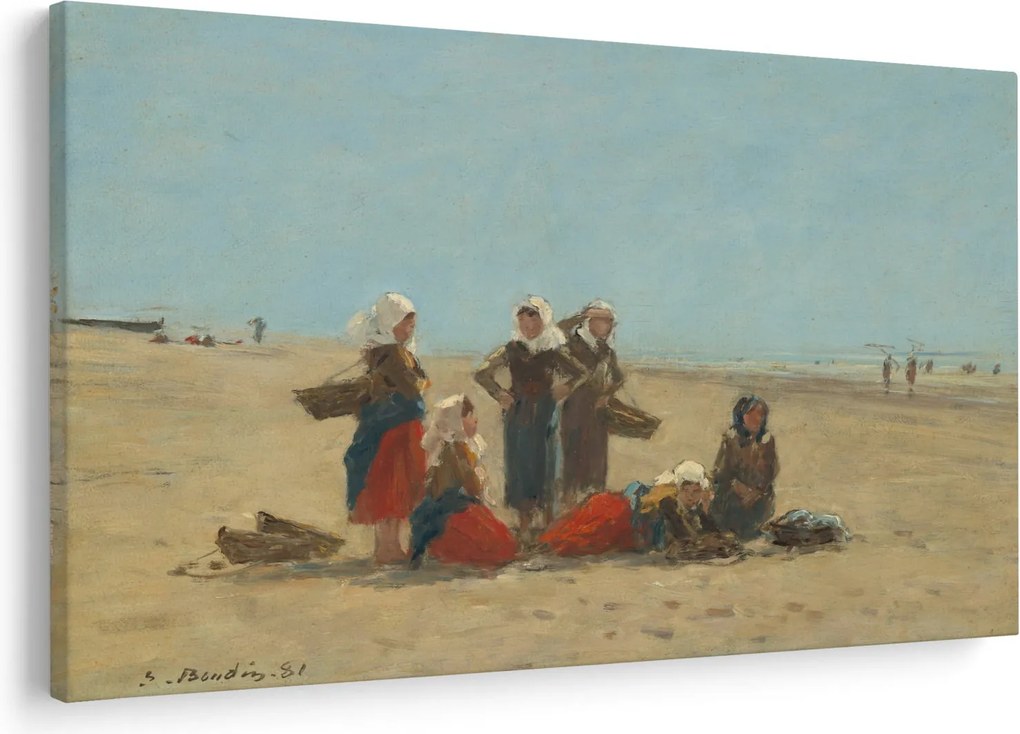 Tablou - Eugène Boudin, Women on the Beach at Berck, reproducere (90x60 cm)