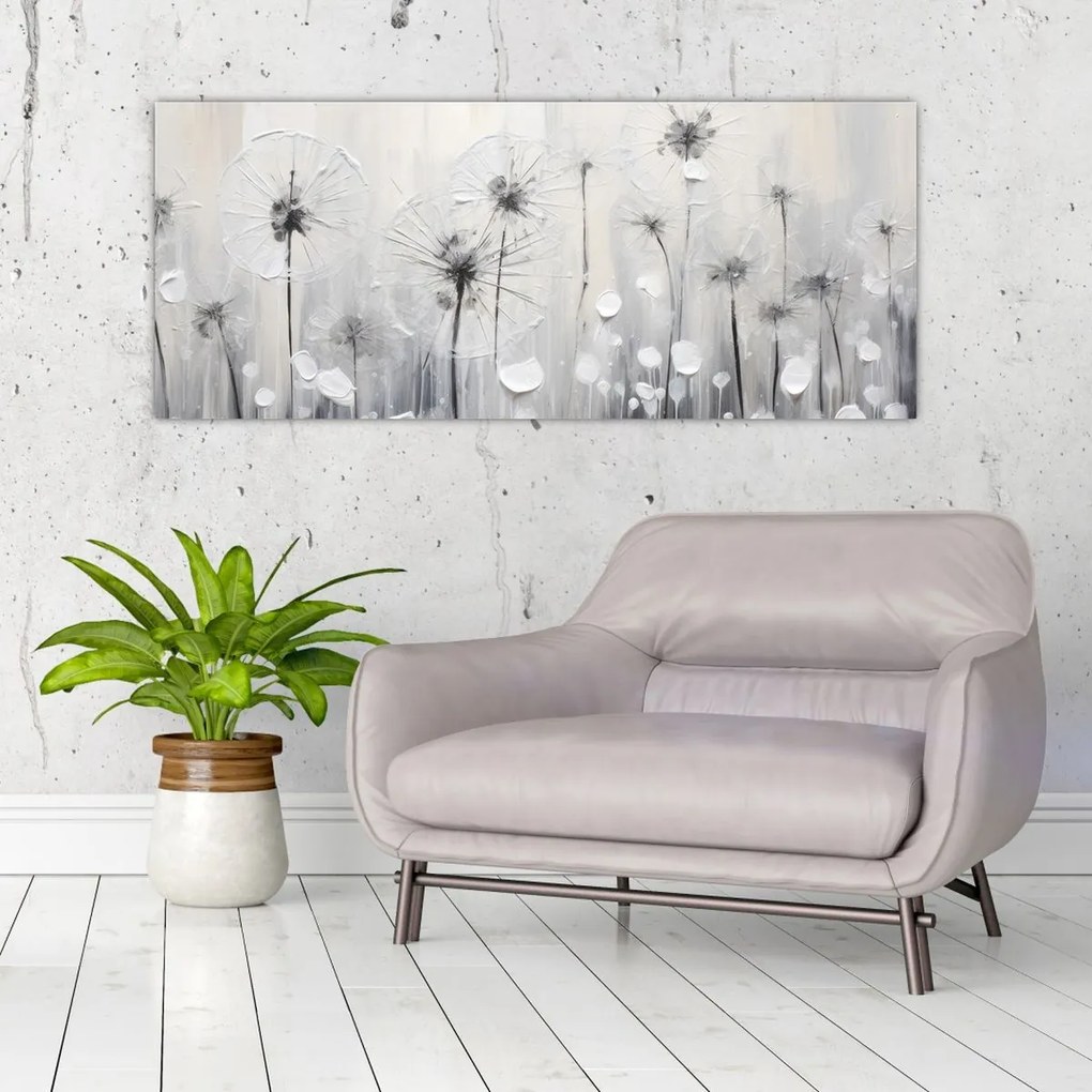Tablou - Păpădii, pictură (120x50 cm)
