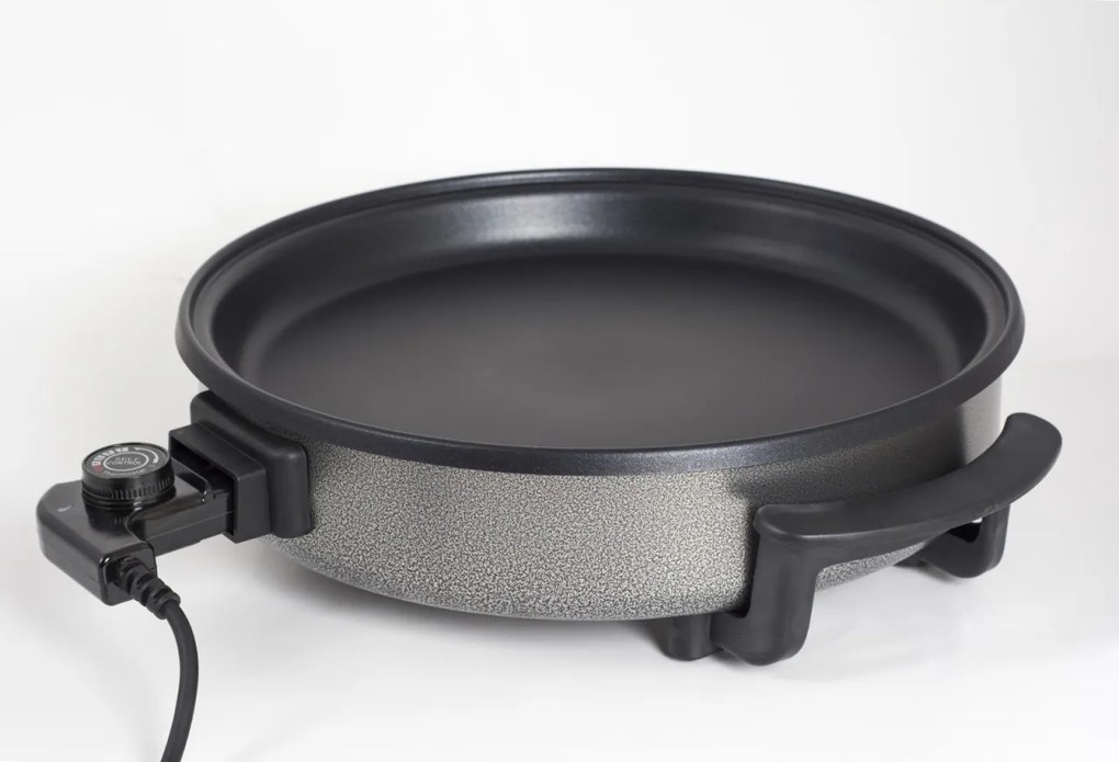 Tigaie electrica rotunda ZİLAN ZLN7870, pizza grill, diametru 38 cm, 1500 W, capac sticla, material non stick