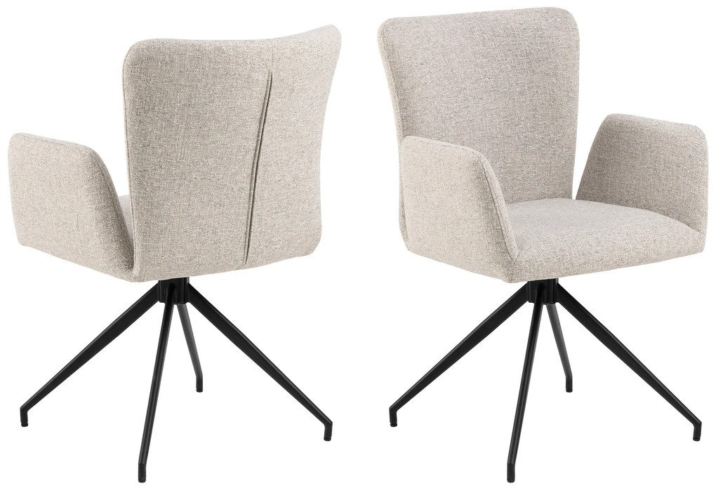 MAZZONI EXPORT SARETTA Bej Melanj (material Java 196) - SCAUN MODERN PIVOTANT TAPIȚAT PENTRU SALON/SUFRAGERIE/BIROU LOFT