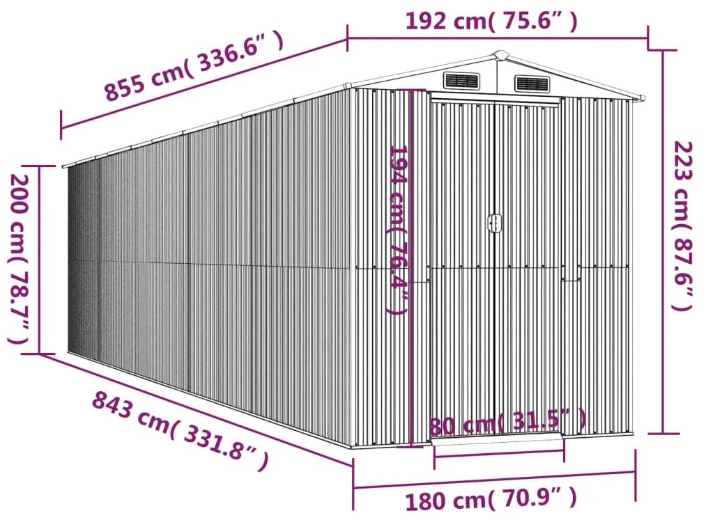 Sopron de gradina, antracit, 192x855x223 cm, otel galvanizat 192 x 855 x 223 cm