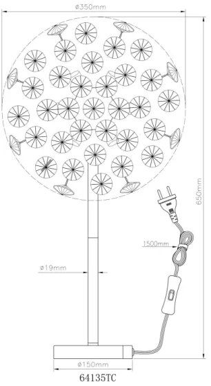 Lampă LED de masă Globo 64135TC KATRINA 8xG9/3,5W/230V crom lucios