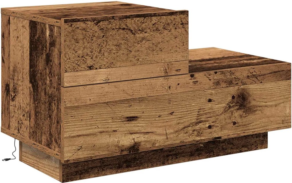 vidaXL Dulap de noapte Lemn vechi 70 x 36 x 40,5 cm Lemn compozit