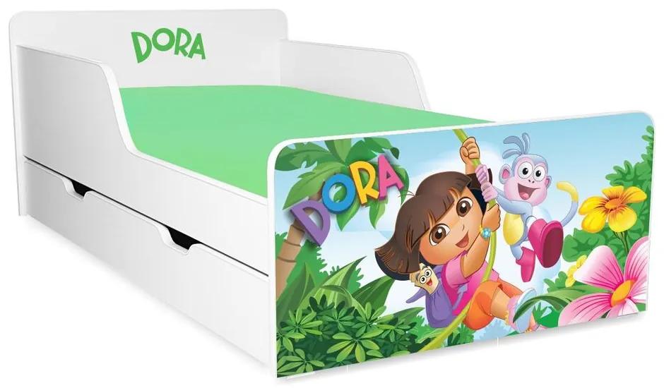 Pat copii Dora 2-12 ani cu sertar si saltea inclusa