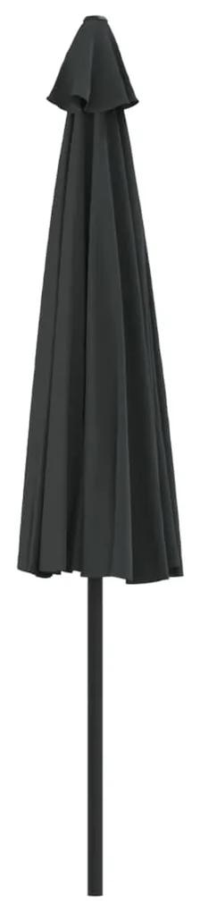 Umbrela de balcon tija aluminiu negru 300x150x253 cm semirotund dark black