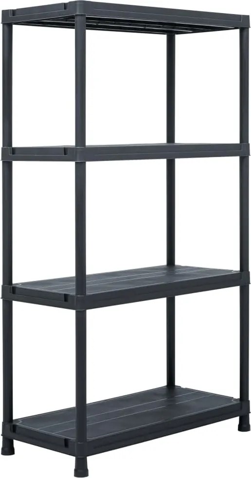 vidaXL Raft de depozitare, negru, 60 x 30 x 138 cm, plastic, 100 kg