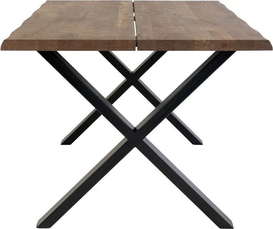 Masă dining cu blat din lemn masiv de stejar House Nordic Toulon Smoked, 140 x 95 cm