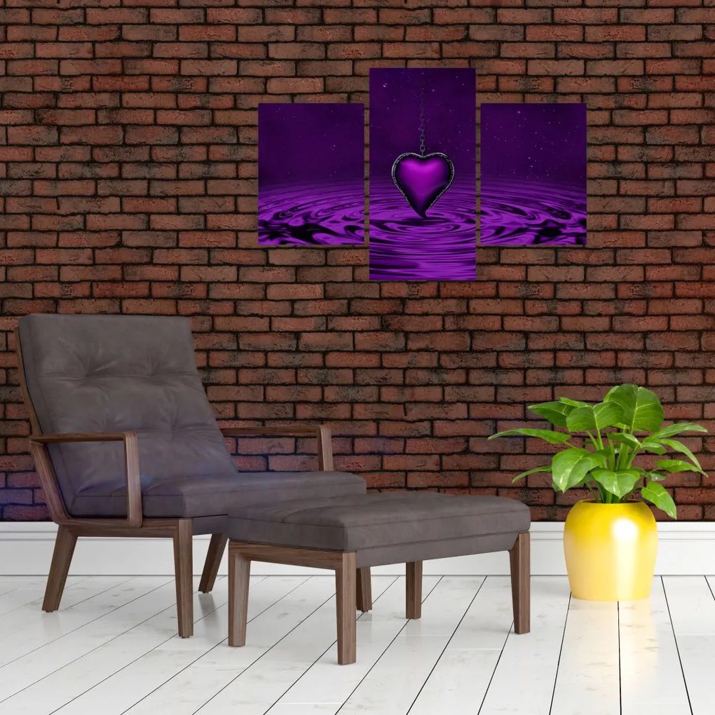 Tablou ci inima violetă (90x60 cm)
