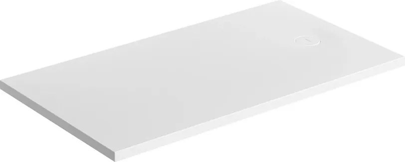 Cadita de dus compozit Omnires AquaRock M+ dreptunghiulara alb mat 80x160 cm
