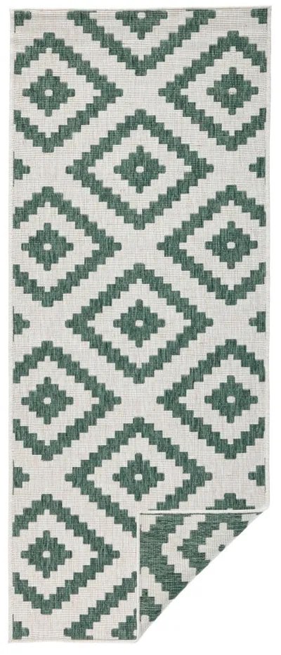 Covor adecvat pentru exterior NORTHRUGS Malta, 80 x 250 cm, verde-crem