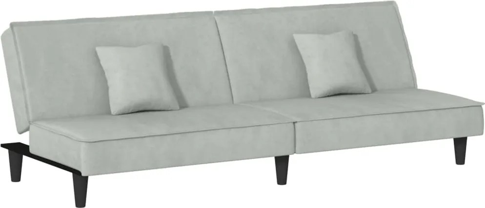 vidaXL Canapea extensibilă, gri deschis, catifea