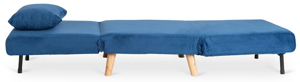 JAKS Fotoliu extensibil Marry velur albastru închis