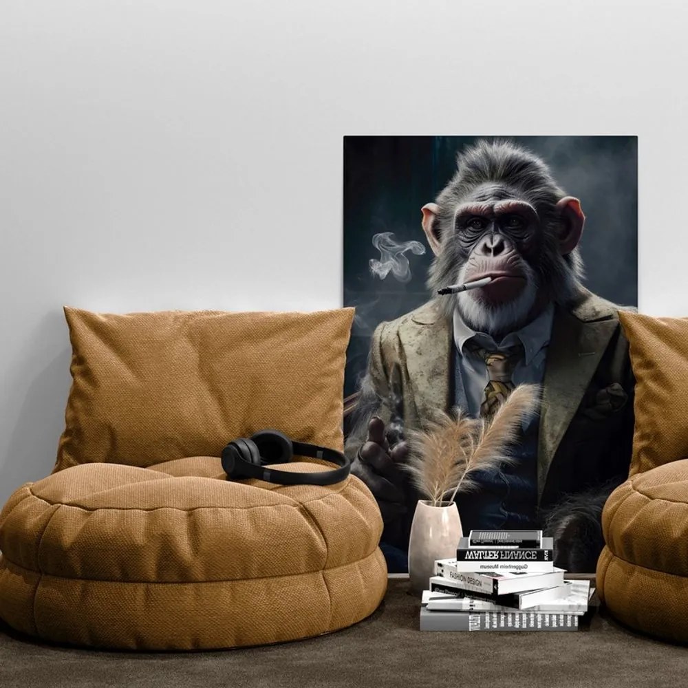 Tablou animal gangster cimpanzei