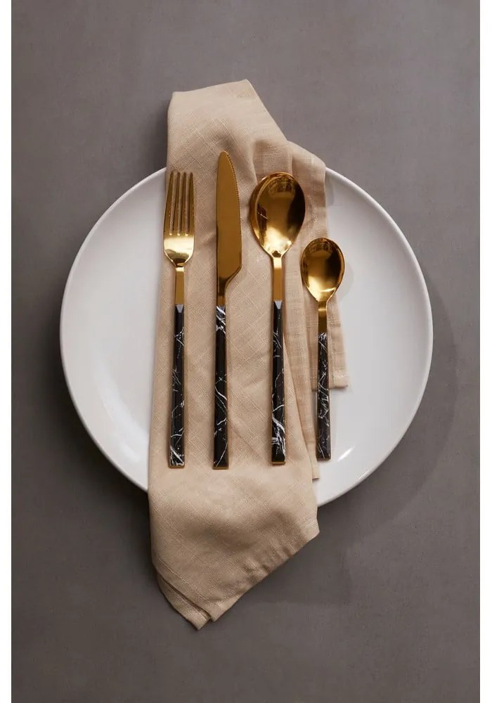 Tacâmuri din oțel negru-auriu 16 buc. Avie – Premier Housewares