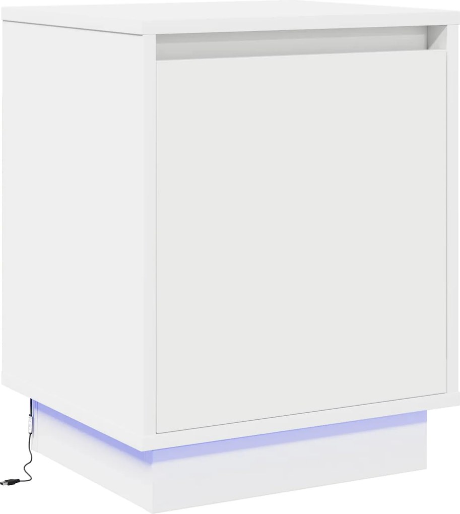 vidaXL Dulap de noapte Alb 39 x 34,5 x 50 cm Lemn compozit