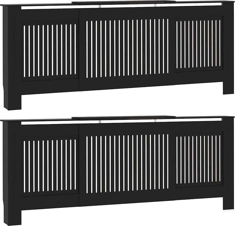 vidaXL Capac pentru radiator 2 pcs Negru 205 x 20,5 x 81,5cm
