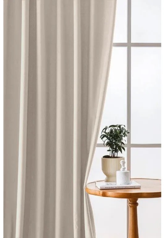 Draperii opace VELVET bej 140x250 cm (2 buc), inele metalice