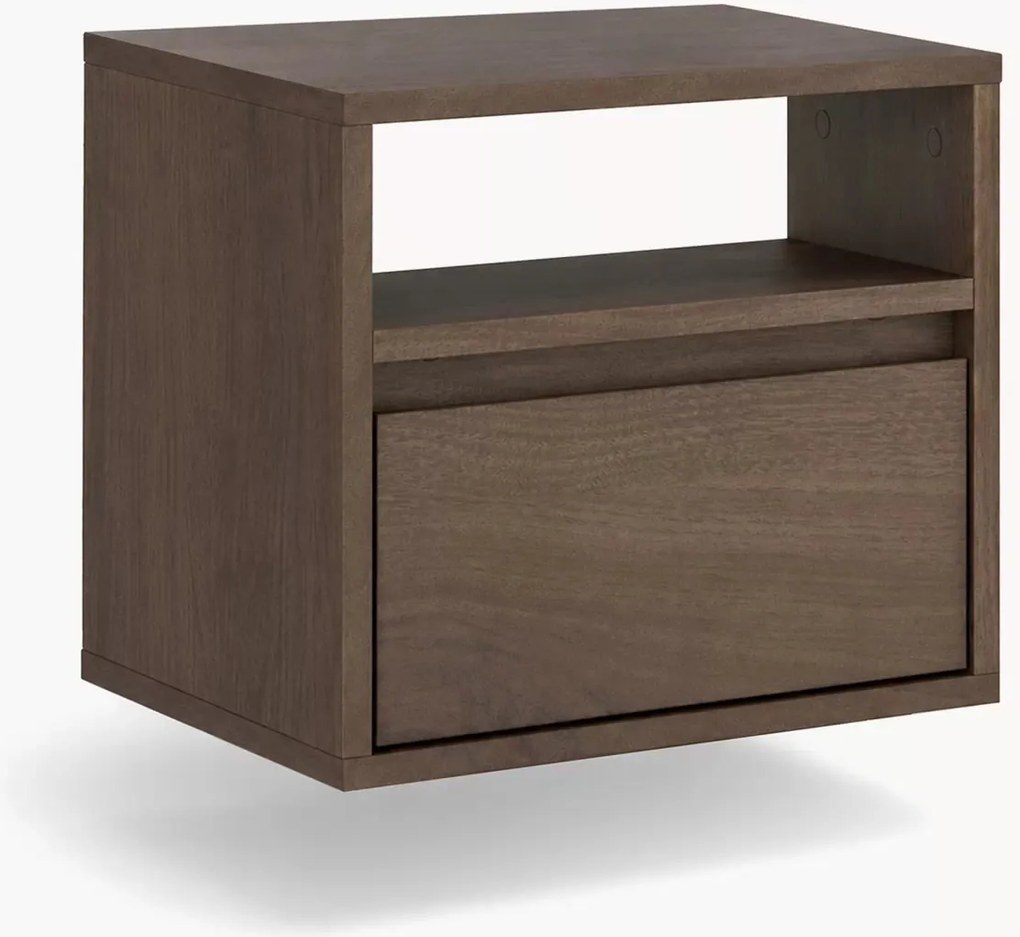 Noptieră suspendată cu sertar Zolia 40 cm - nuc elegant