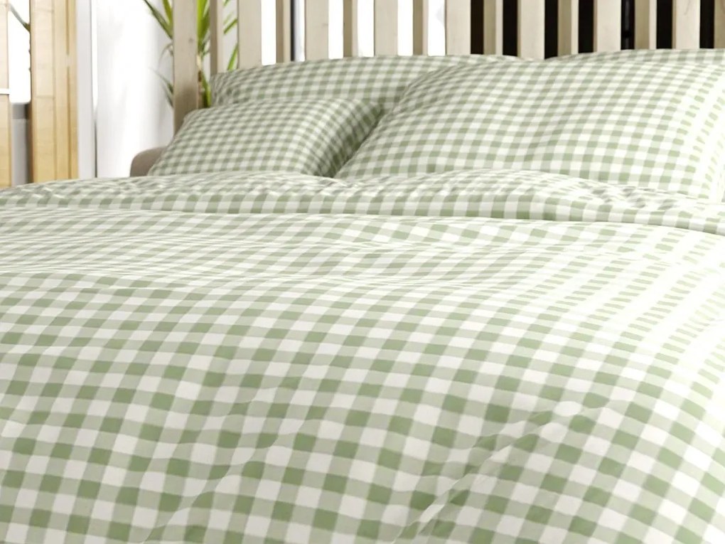 Lenjerie de pat din bumbac NORDIC CHECK verde Dimensiune lenjerie de pat: 70 x 90 cm | 140 x 200 cm