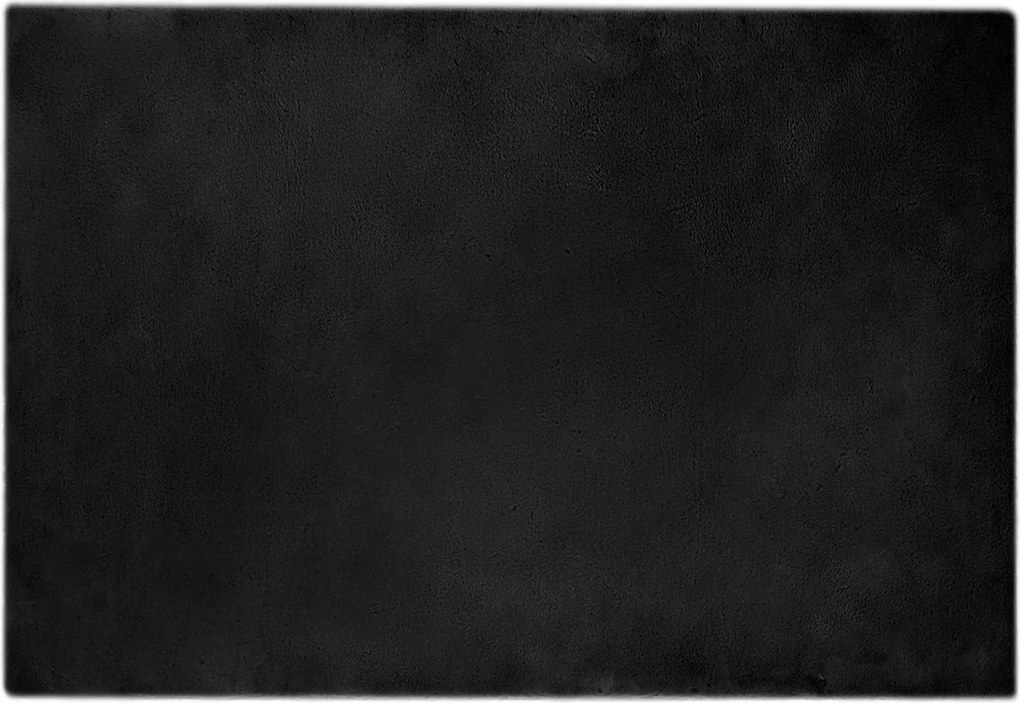 vidaXL Covor din de iepure sintetic antiderapant Olite Negru Poliester