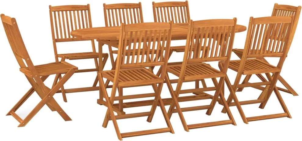 vidaXL Set mobilier de grădină 9 piese 180x90x75 cm, lemn masiv acacia