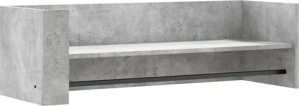 vidaXL Raft de perete, gri beton, 100x35x30,5 cm, lemn prelucrat