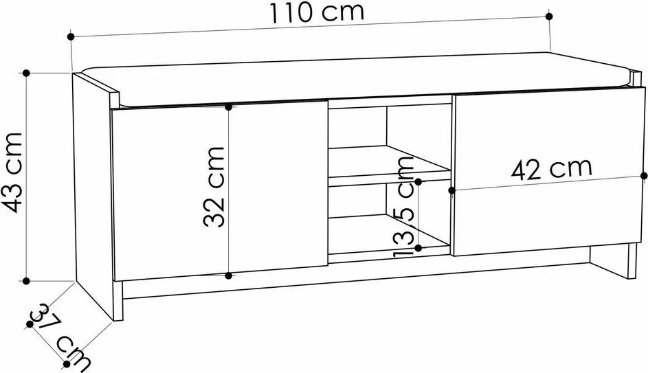 Dulap pantofi Zulla Dark Oak