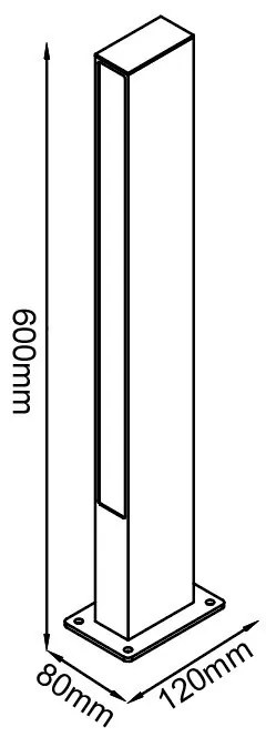 Stalp LED iluminat exterior IP65 LOTUS H-60cm corten