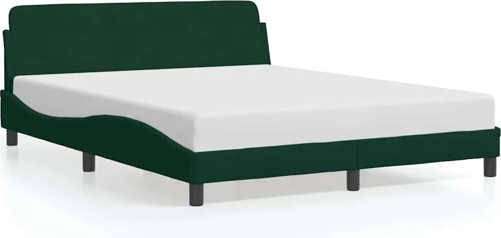 vidaXL Cadru de pat, Dover, verde închis, 160x200 cm, catifea