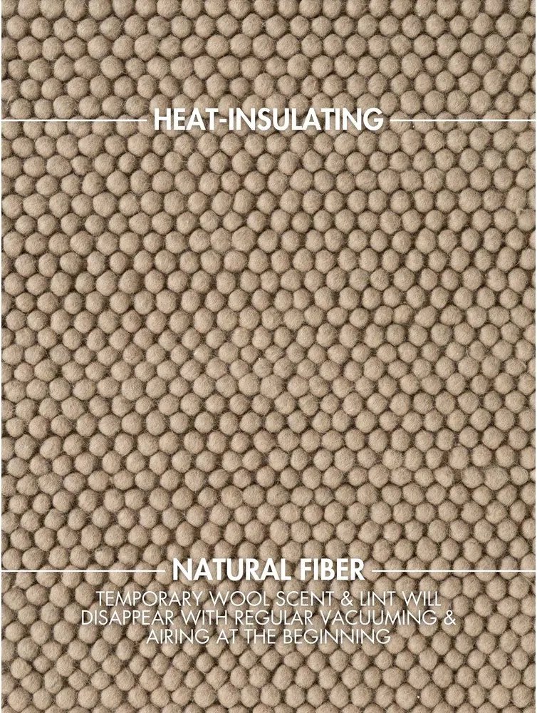 Covor în culoare naturală țesut manual rotund din lână ø 200 cm Richmond Diana – Ted Baker