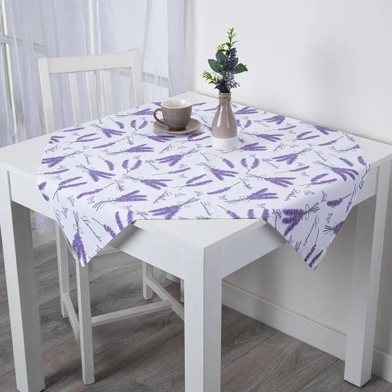 Fată de masă centrală cu imprimeu LAVANDĂ 85 x 85 cm