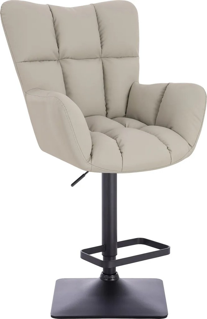 HR650KW Scaun Ecru Piele Ecologica Premium Soft cu Bază Neagră