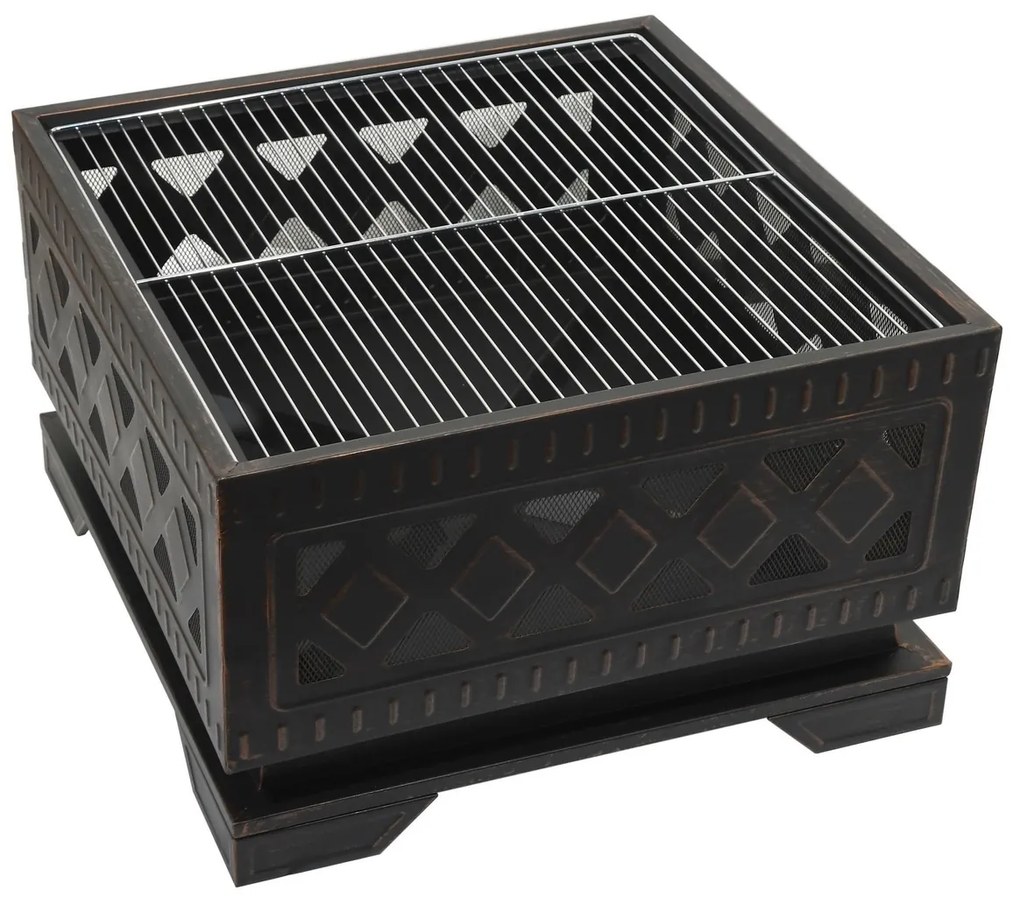 Șemineu cu capac pătrat Cattara 13009, 63,5 x 63,5x 62 cm
