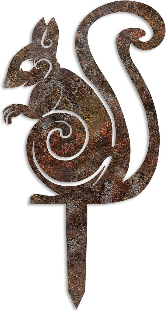 Decoratiune gradina SQUIRREL A-01, maro, metal, 23x29 cm