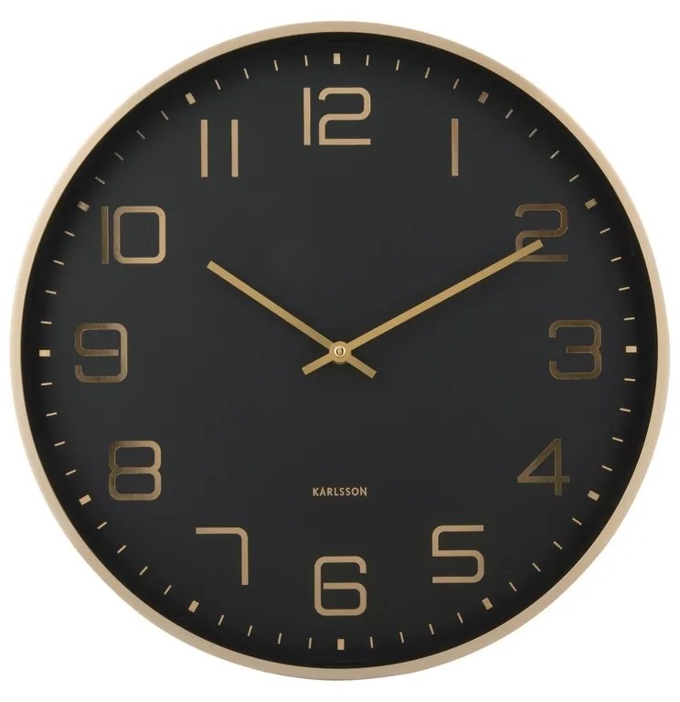 Karlsson 5973BK ceas de perete design negru, diametru 40 cm