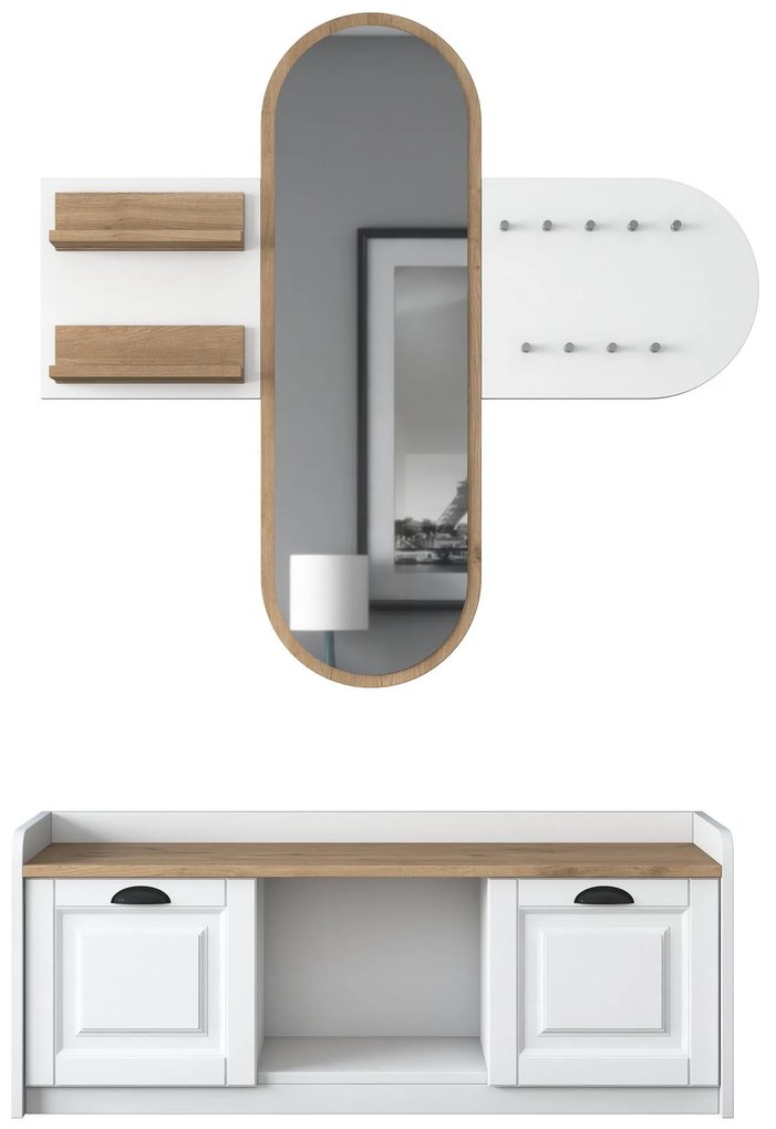 Mobilier Hol Vosiku 3 (alb + Nuc) . 1093953